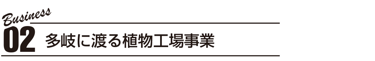 【02】Business：多岐に渡る植物工場事業