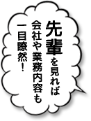 先輩を見れば会社や業務内容も一目瞭然！