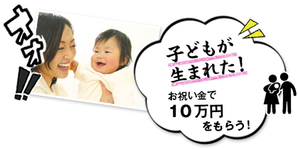 子どもが生まれた！お祝い金で5万円をもらう！